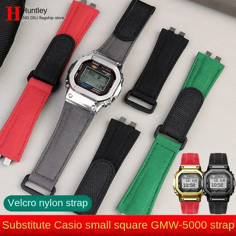 For Casio 35th anniversary GMW-B5000 High quality nylon strap G-SHOCK Stainless steel adapter canvas Watch band Men's Bracelet
