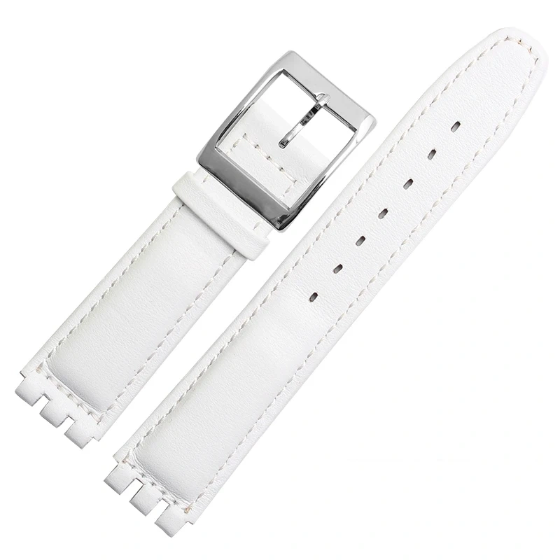 17mm 19MM Waterproof Bracelet For SWATCH High Quality Genuine Leather Watchband Men's and Women's Watch Chain Bump Mouth Strap