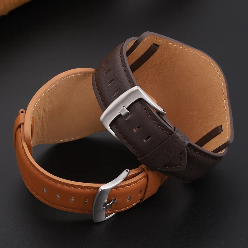 For Fossil FS4656 CH2564 CH2565 CH2891CH3051 PAM Tudor Watchband Cow Leather wristband With tray bracelet Watch strap 22 24mm