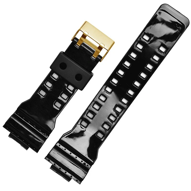 For Casio Watch strap GA100/110 GD120 GA-100 Black Gold Silicone Resin Matt gloss Watchband G-SHOCK Men's And Women Accessories