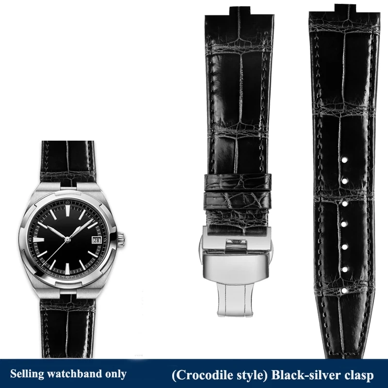 24x7mm Cowhide Leather Quick release Watchband For Vacheron Constantin Overseas 4300/4500V 5500V 7900V VC Crocodile Watch Strap