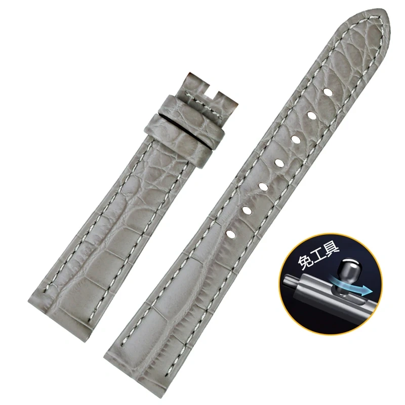For Swarovski 5547642 5452498 5452501 551630 Watch Strap Green Water Ghost Women's Premium Leather Wristband 15MM 17MM Watchband