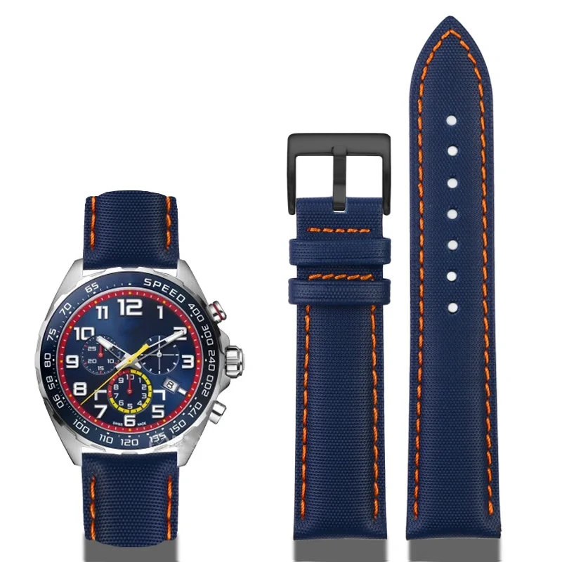 Quick release soft WatchBand For Mido Seiko Omega 20mm 21mm 22mm 23mm 24mm Nylon Leather Watch Strap Diving Men Canvas Bracelet