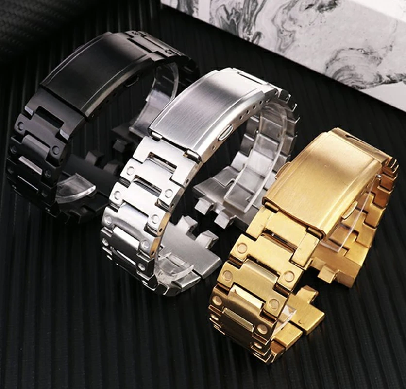 For Casio G-SHOCK Small Block GMW-B5000 Modified 316L Solid Stainless Steel Case Watch Band Accessories for Men Strap Watch Set