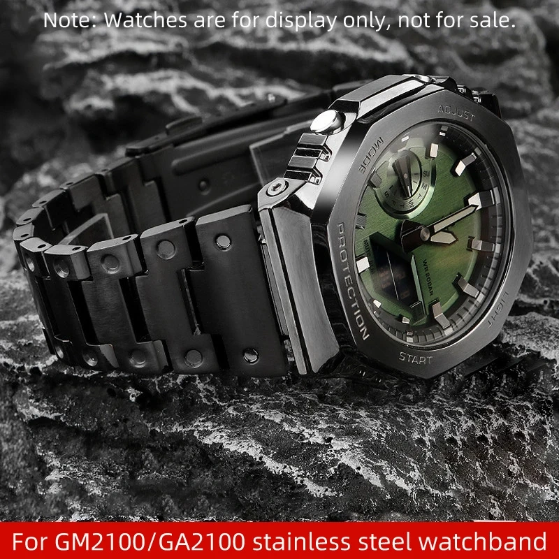 Watchband For Casio G-SHOCK GA-2100 GM2100 GA2100 watch change the solid stainless steel metal strap black silver gold bracelet