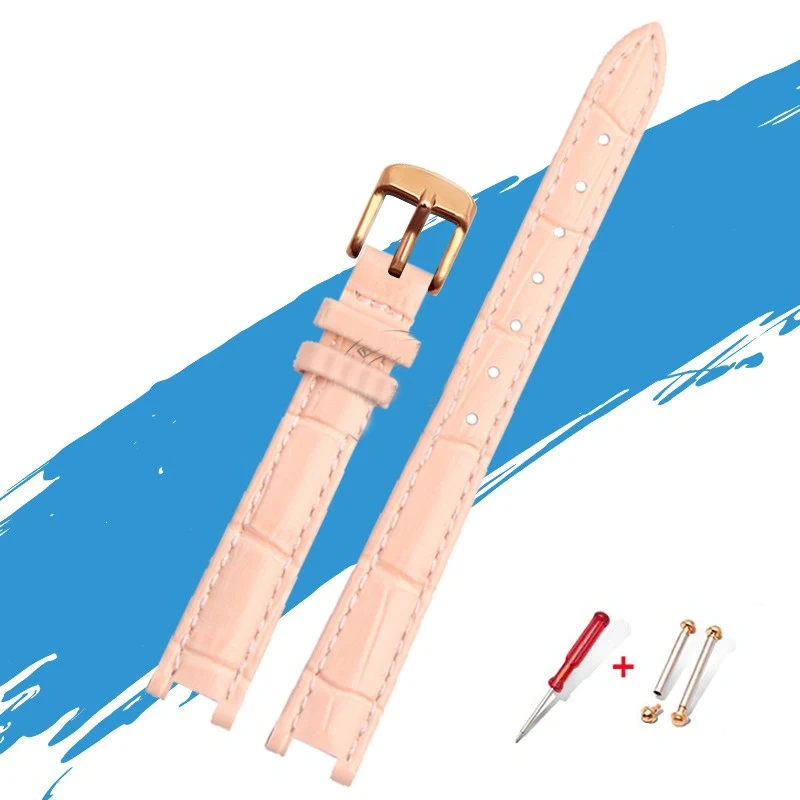 For Gucci YA1414 YA1415 GC Bracelet Notched High-quality Leather Watchband For Women's 12*5MM 14*5MM Waterproof Soft Watch Strap