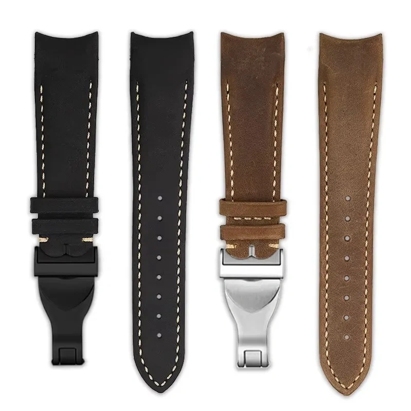 Cowhide watch strap for Tudor black bay 1958 M79363/M79360 Retro 20mm 22mm Arc interface black dark brown blue men's watchband
