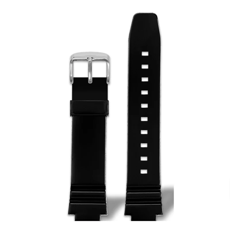 Silicone rubber watch strap 12mm Convex joint soft waterproof students black pink white men women watchband For CASIO LRW-250H