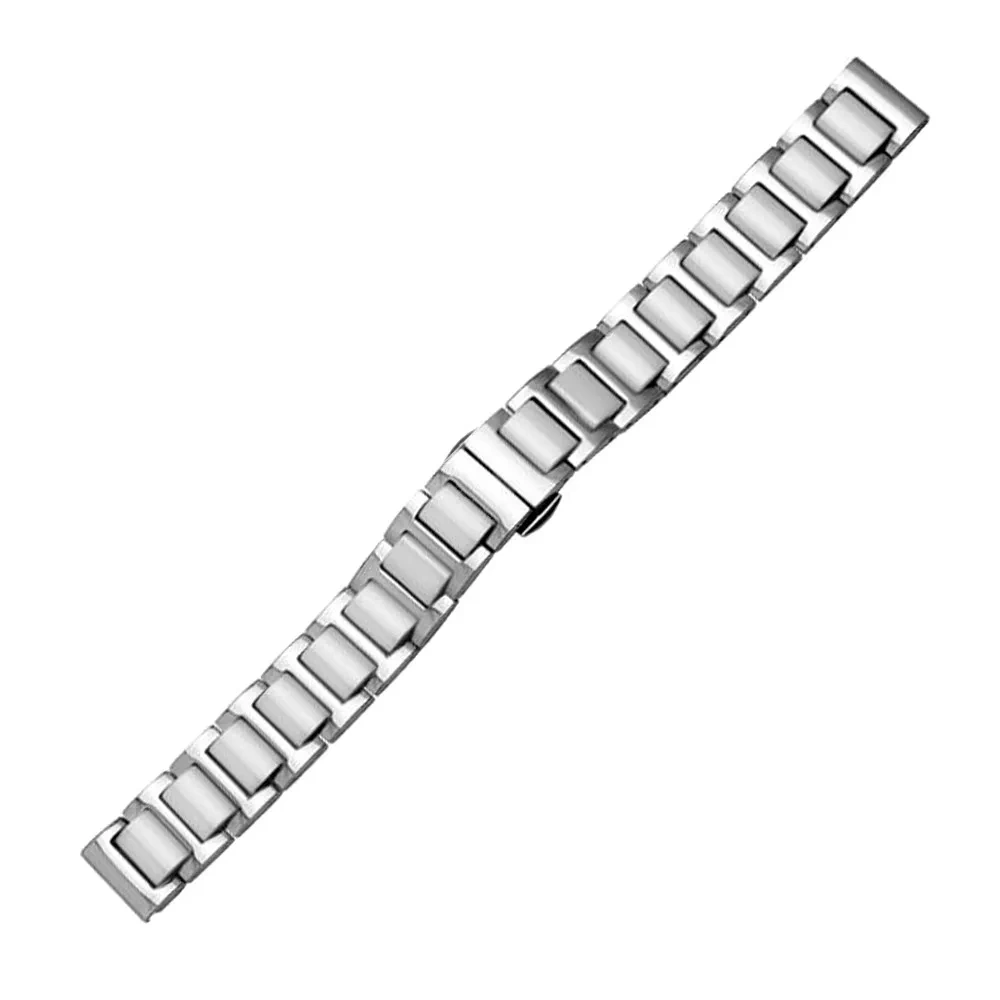 High Quality Stainless Steel + Ceramic Watch Band 14mm 16mm 18mm 20mm 22mm Ceramic Watch Strap Men Women Universal Wristband