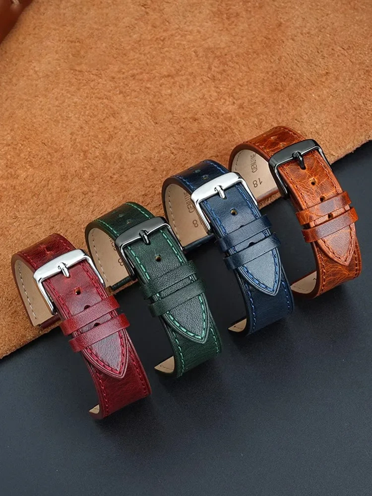 New Retro Cowhide Watchband For Casio W800H SGW400 F91W F84 F105/108/A158/168 AE1200/1300 Vintage Watch Bracelet Calfskin Strap