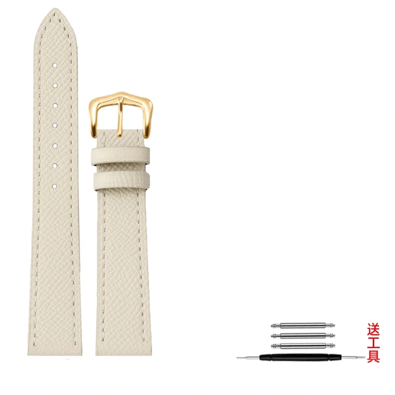Cowhide watch strap for Cartier Tank SOLO London Clé de 14 16 18 20mm black brown white gray men women's watchband quick release