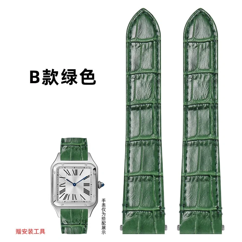 19/21mm For Cartier Santos cowhide Wathband WSSA0010 WHSA0021 series Quick Release crocodile pattern Men women strap customized