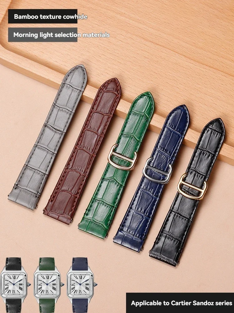 19/21mm For Cartier Santos cowhide Wathband WSSA0010 WHSA0021 series Quick Release crocodile pattern Men women strap customized