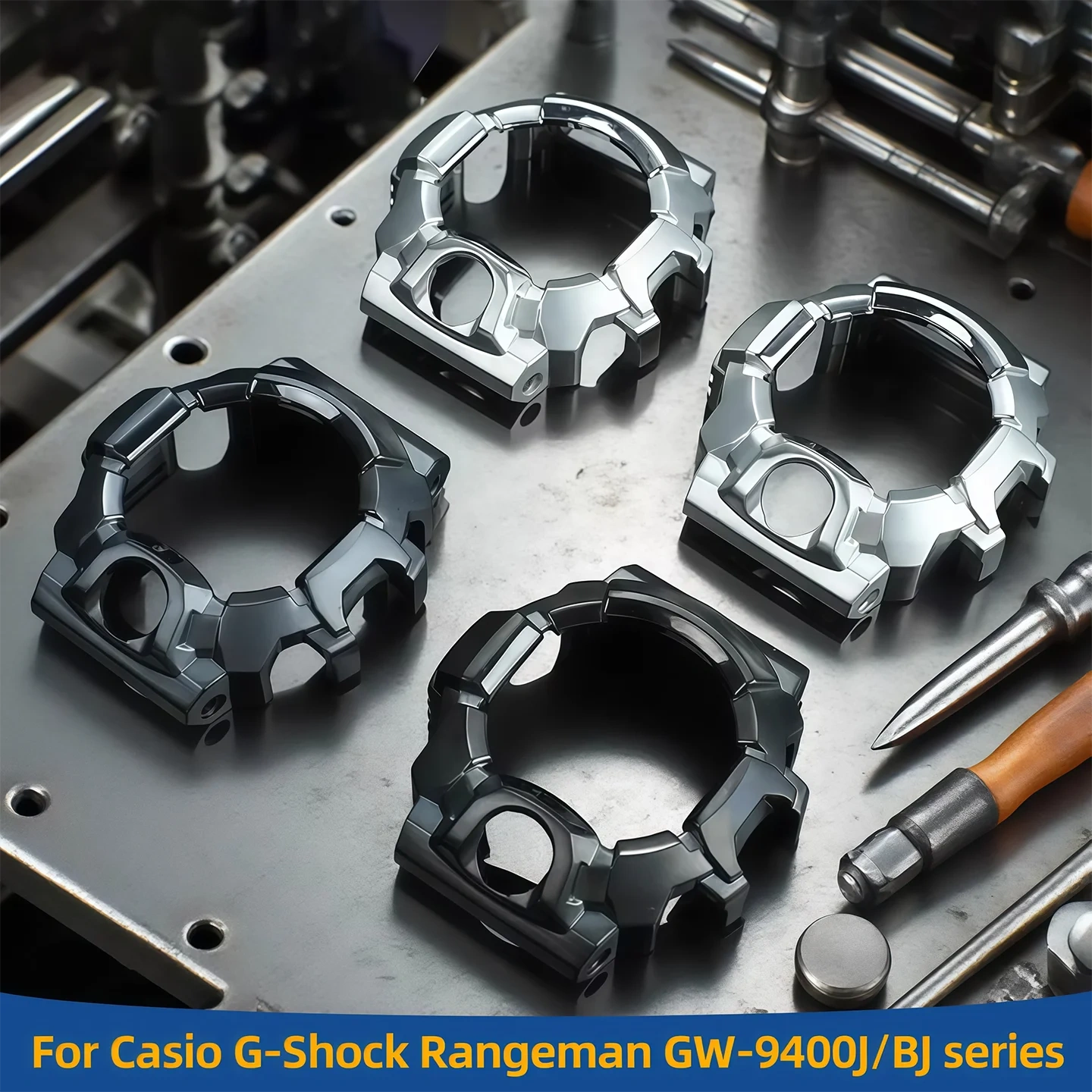 304L Stainless Steel Case GW9400 Silver Black Metal Bezel For Casio G-Shock Rangeman GW-9400J/BJ series Watch accessories