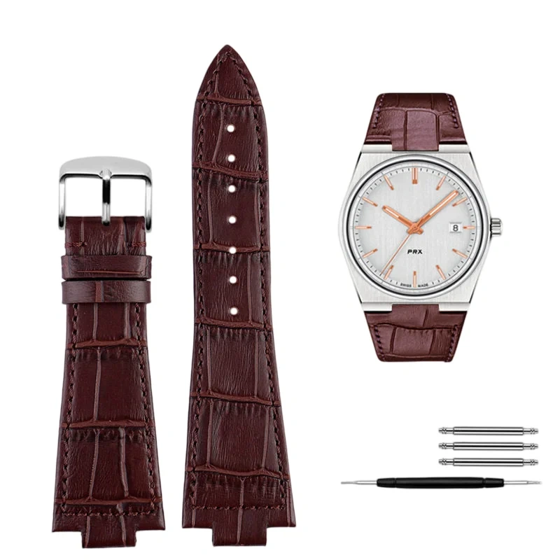 26*12mm Cowhide Watch Strap for Tissot PRX Series T137 407/410 series Wrist Band Replacement Bracelet Men Sport Watch Bracelet