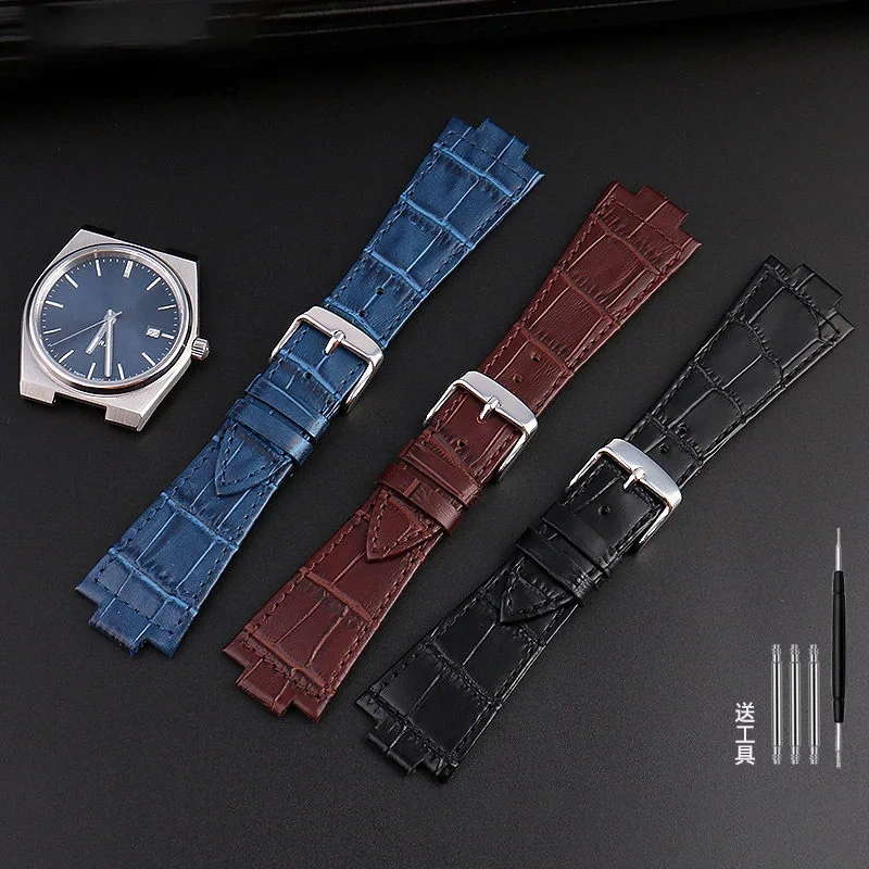 26*12mm Cowhide Watch Strap for Tissot PRX Series T137 407/410 series Wrist Band Replacement Bracelet Men Sport Watch Bracelet