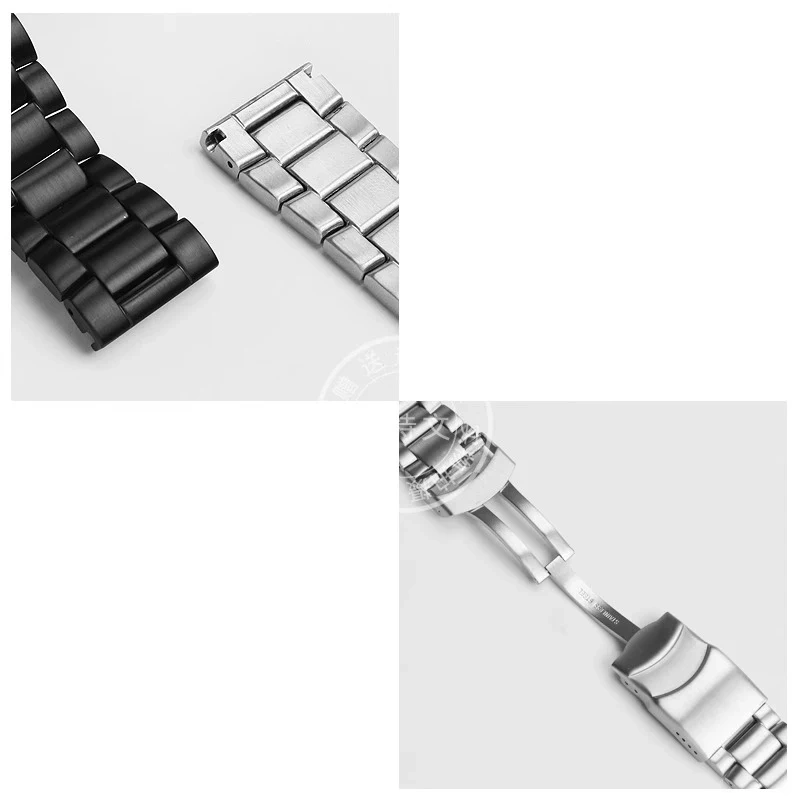 Stainless steel watch strap for Luminox 3051bo 22mm 23mm soild refined metal silver black watchband bracelet watch accessories