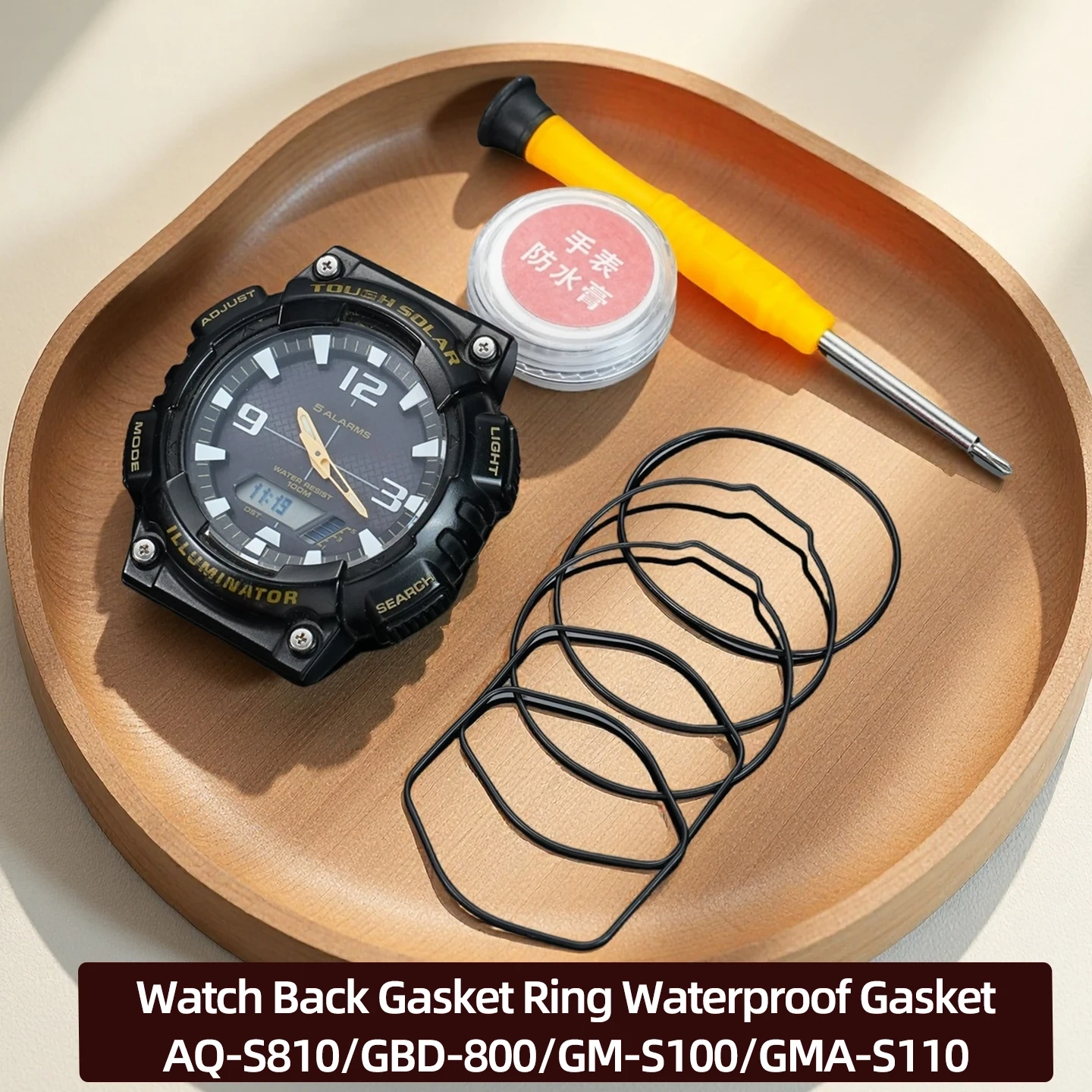Watch Back Gasket Ring Waterproof Gasket Fit for Casio Watch Case Back Cover AQ-S810/GBD-800/GM-S100/GMA-S110 series Case Ring