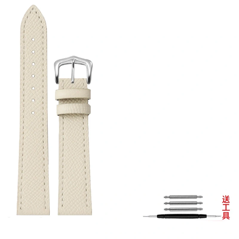 Cowhide watch strap for Cartier Tank SOLO London Clé de 14 16 18 20mm black brown white gray men women's watchband quick release