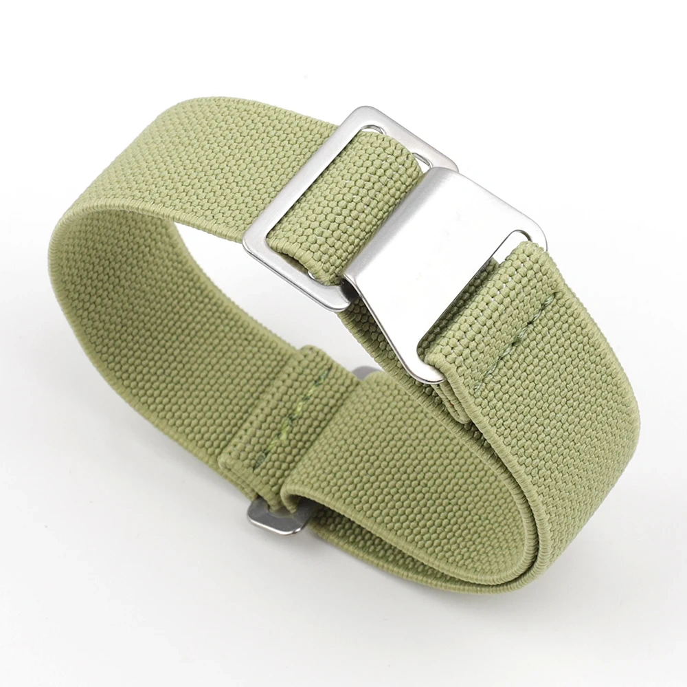 Premium French Troops Parachute Bag Elastic Watch Strap 18mm 20mm 22mm Nylon Watch Bands Universal Smart Watch Fabric Wristband