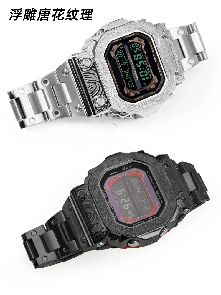 G-Refit GX-56BB Watch Band+Case 316L Stainless Steel Silver Black Gold Rainbow+Tools For Casio GWX-56BB Series Metal Bezel Strap