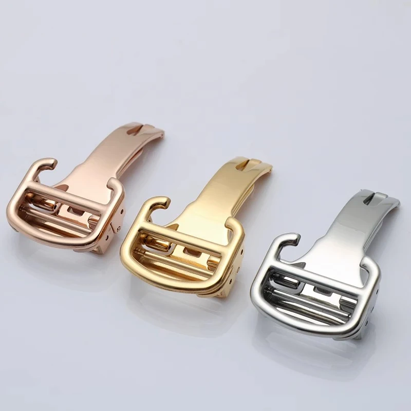 Stainless steel watch buckle For Cartier BALLON BlEU Tank Calibre 12mm 14mm 16mm 18mm 20mm silver rose gold watch folding buckle