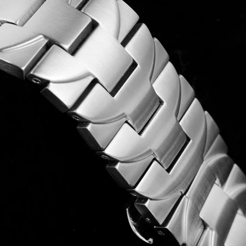 Stainless steel watch strap for Panerai Luminor PAM441 PAM111 Series 22mm 24mm Arc interface solid Metal silver black watchband