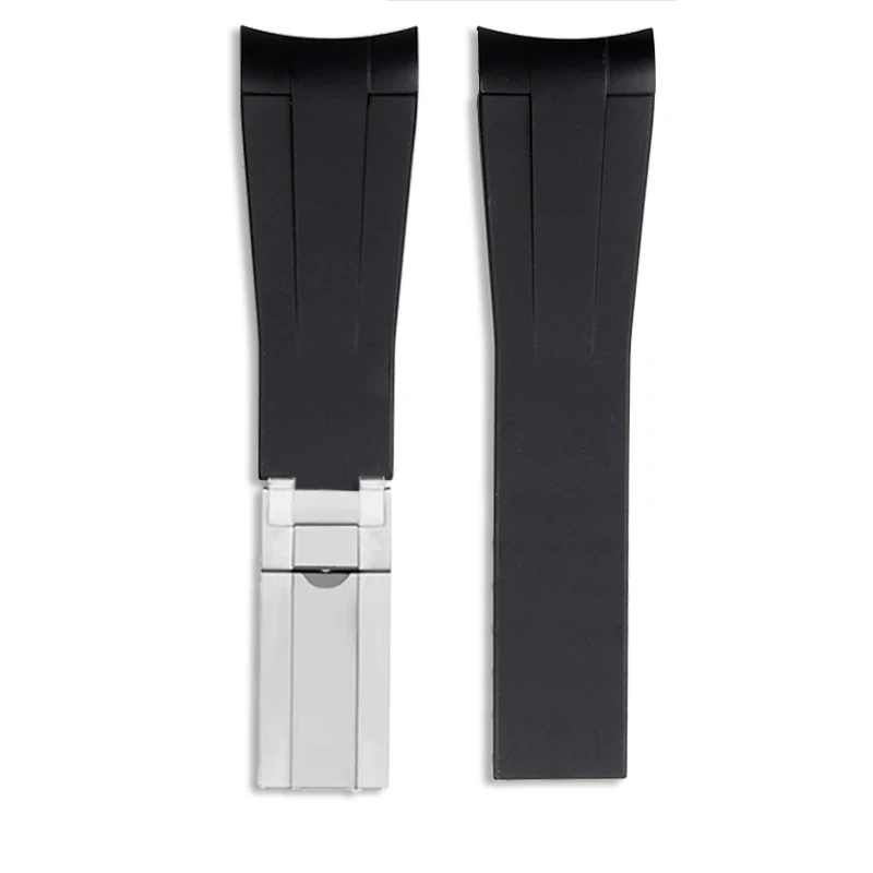 Silicone rubber watch strap 20mm black green blue white brown watchband Mineral watch lens calendar window For Rolex submariner