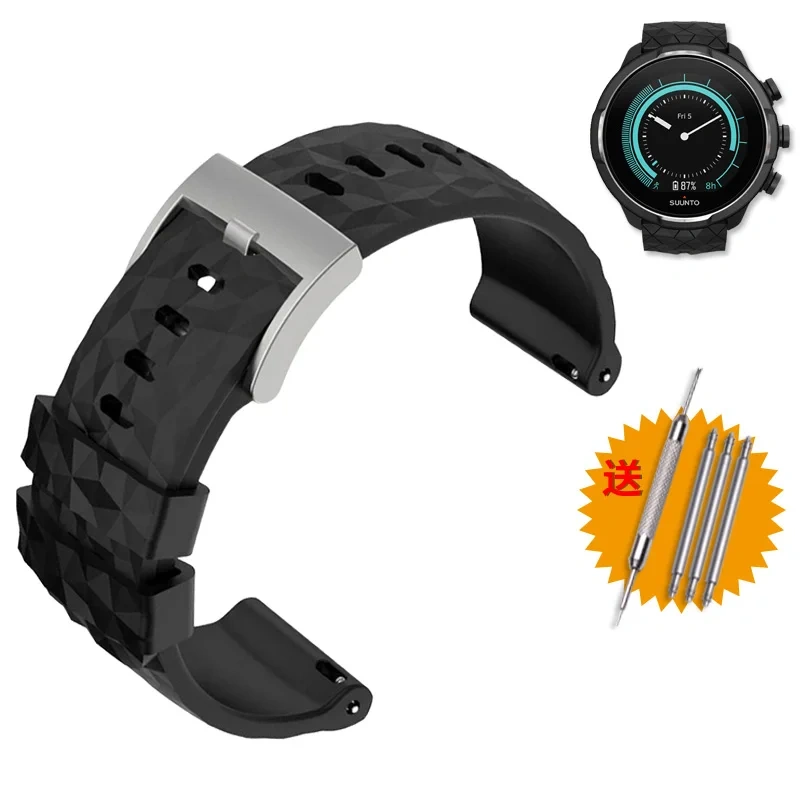 For suunto TRAVERSE series Alpha watch Sports Waterproof Rubber watchband orange 24mm silicone straps Men's watch accessories