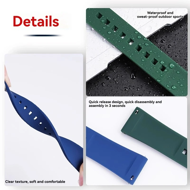 19/20/21/22mm Quick release Rubber Watchband for Longines Conquest HydroConquest L3.781 642 742 782 Sports Diving Silicone Strap