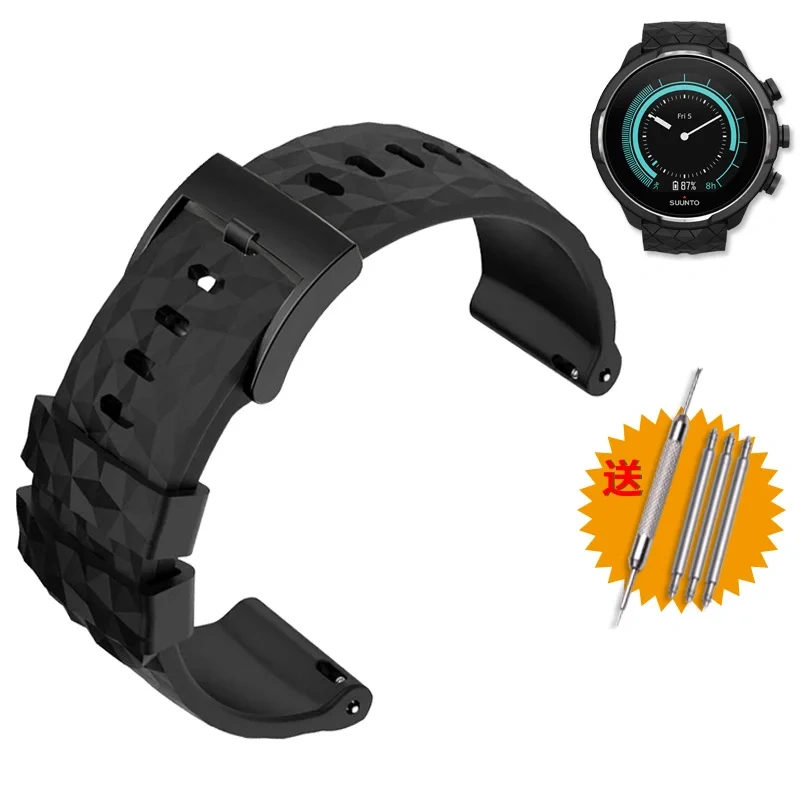 For suunto TRAVERSE series Alpha watch Sports Waterproof Rubber watchband orange 24mm silicone straps Men's watch accessories