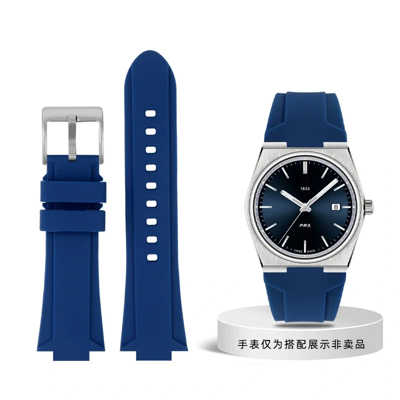 11mm 12mm Metal Convex Strap for Tissot PRX Series Super Player 35mm 40mm Rubber Quick Release Butterfly Buckle men's WatchBand