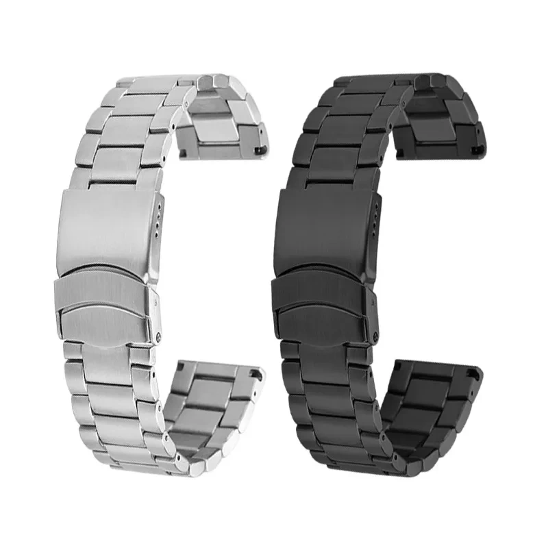 Stainless steel watch strap for Luminox 3051bo 22mm 23mm soild refined metal silver black watchband bracelet watch accessories