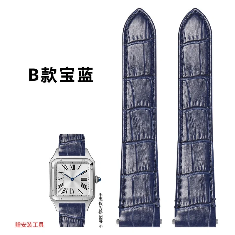 19/21mm For Cartier Santos cowhide Wathband WSSA0010 WHSA0021 series Quick Release crocodile pattern Men women strap customized