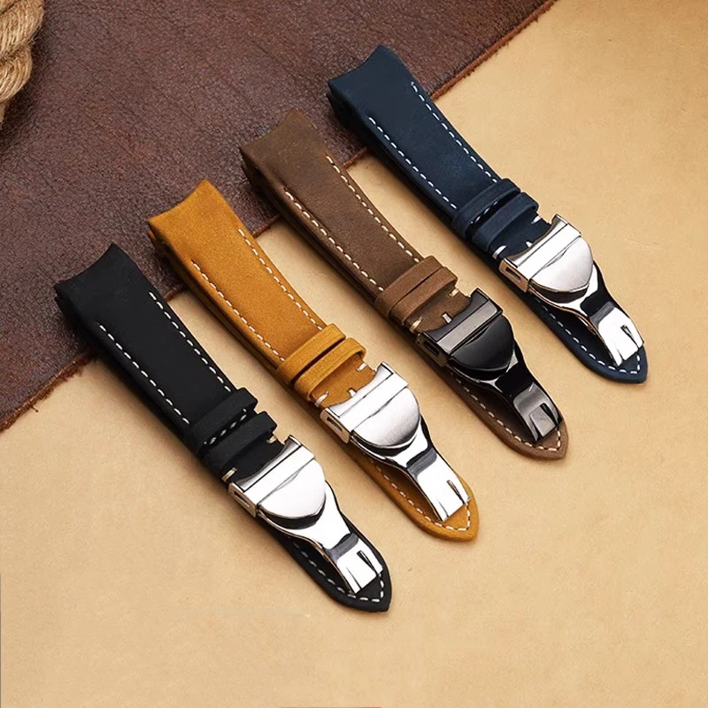Cowhide watch strap for Tudor black bay 1958 M79363/M79360 Retro 20mm 22mm Arc interface black dark brown blue men's watchband