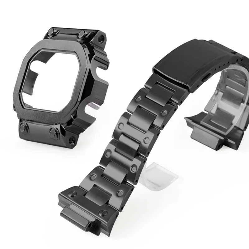 G-Refit GX-56BB Watch Band+Case 316L Stainless Steel Silver Black Gold Rainbow+Tools For Casio GWX-56BB Series Metal Bezel Strap