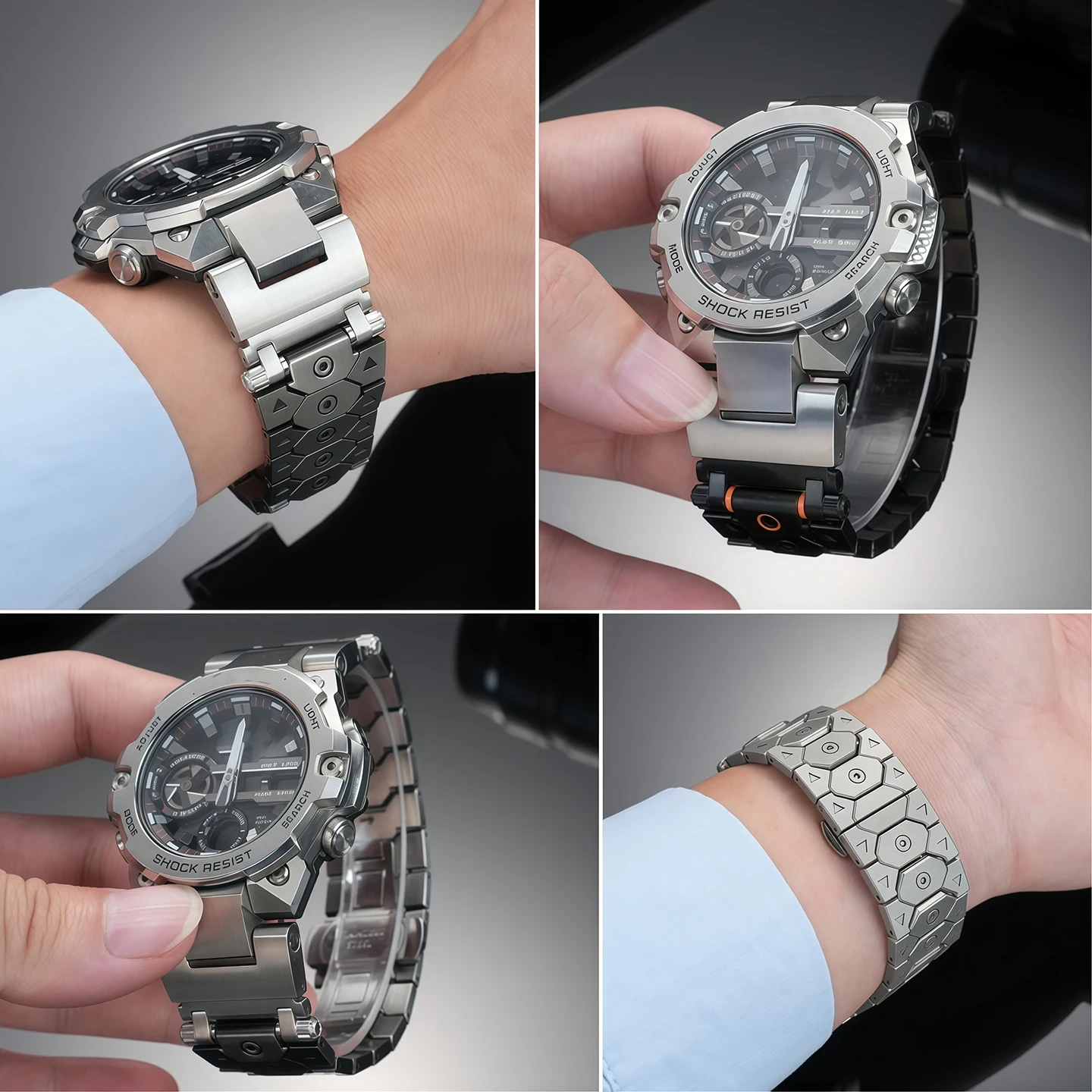 GST-B400 Modified watch strap Solid stainless steel For Casio G-SHOCK GST B400 series Metal watchband Men's Watch accessories