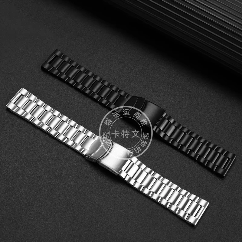 Stainless steel watch strap for Luminox 3051bo 22mm 23mm soild refined metal silver black watchband bracelet watch accessories