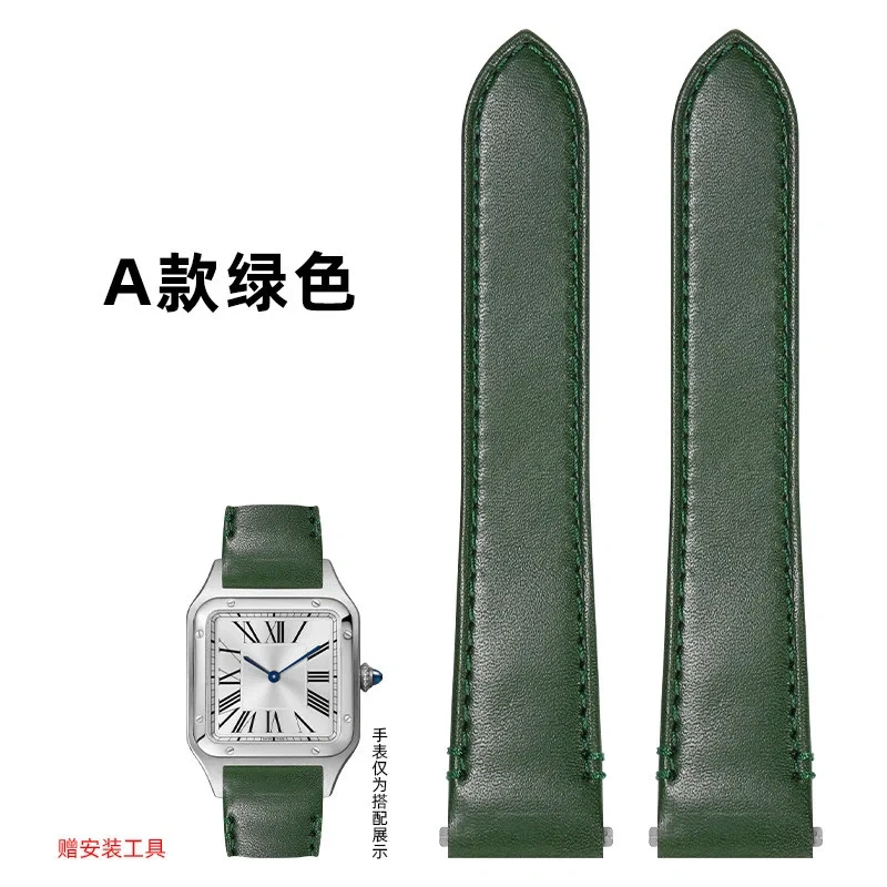 19/21mm For Cartier Santos cowhide Wathband WSSA0010 WHSA0021 series Quick Release crocodile pattern Men women strap customized