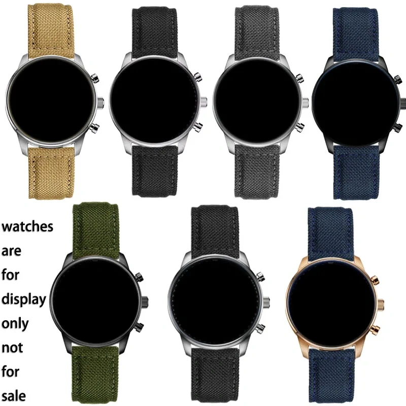 Nylon canvas watchband sport black khaki green blue grey watch strap for Citizen eco drive FF series CA4500/4503/4505/4503 22mm