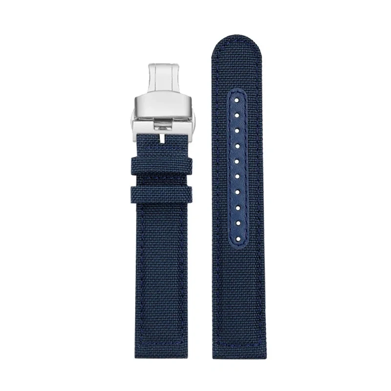 Nylon canvas watchband sport black khaki green blue grey watch strap for Citizen eco drive FF series CA4500/4503/4505/4503 22mm