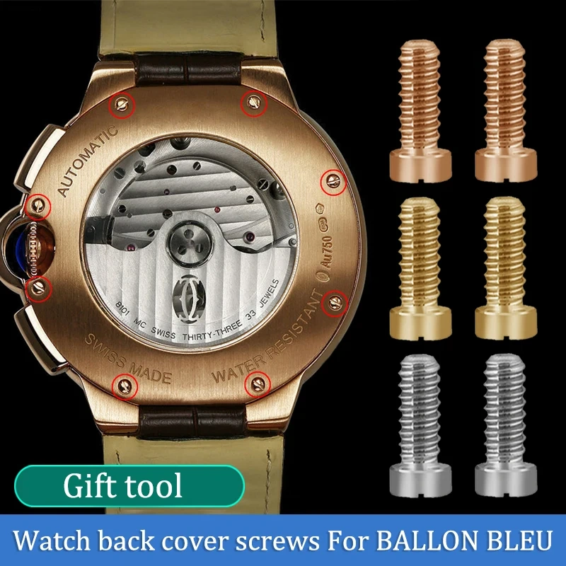 Watch back cover screw large medium small size Watch accessories silver rose gold 28/33/36/42/46 dial For BALLON BLEU DE CARTIER