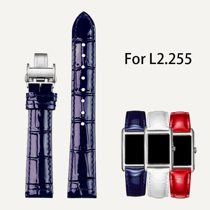 Cowhide lea/ther watch strap 14mm 15mm 16mm 17mm 18mm 20mm black red green blue white purple women watchband chain For Longines