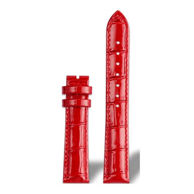 Cowhide lea/ther watch strap 14mm 15mm 16mm 17mm 18mm 20mm black red green blue white purple women watchband chain For Longines