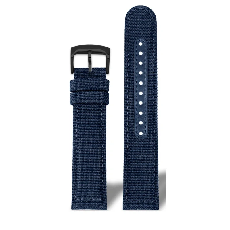 Nylon canvas watchband sport black khaki green blue grey watch strap for Citizen eco drive FF series CA4500/4503/4505/4503 22mm