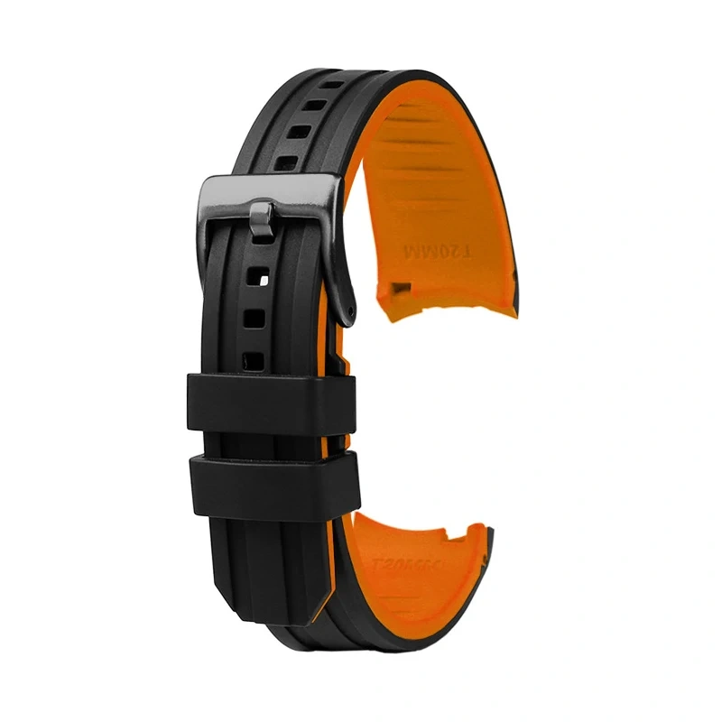 20 22Arc interface Universal Silicone rubber strap black orange red blue watchband For Rolex submariner Seiko NO.5 CASIO Citizen