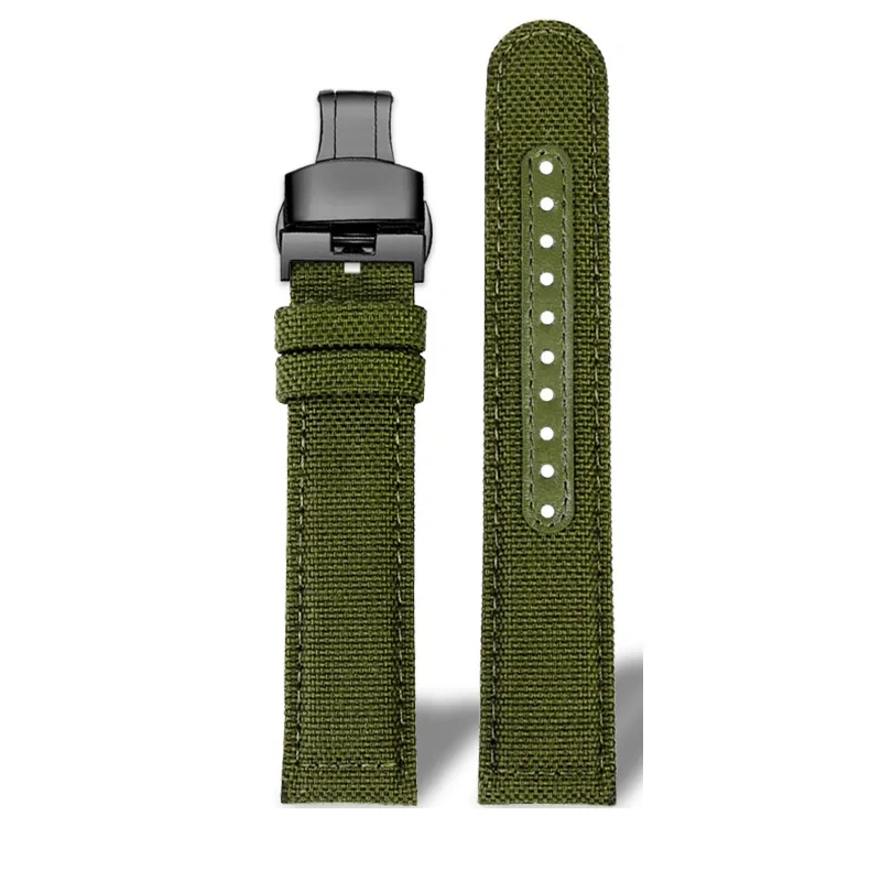Nylon canvas watchband sport black khaki green blue grey watch strap for Citizen eco drive FF series CA4500/4503/4505/4503 22mm