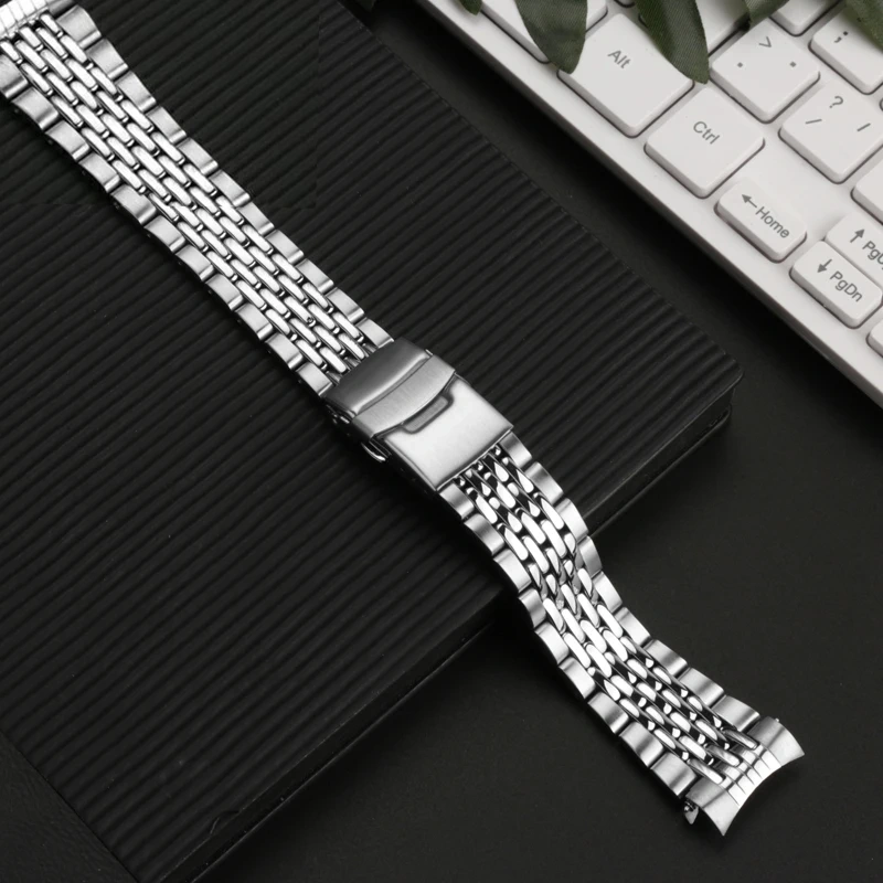 22mm curved 304 stainless steel watch strap waterproof silver watchband for Seiko 5 Sport GMT series SSK001K1 SSK003K1 SSK005K1
