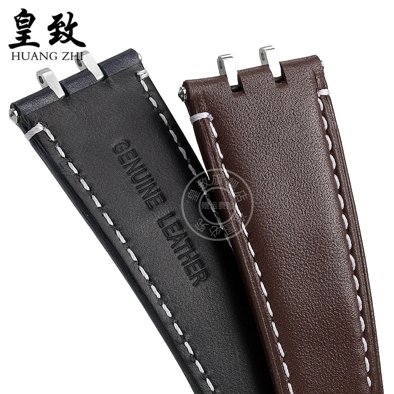 For Tudor Royal M28600 M28603 Bracelet Folding buckle Cowhide Watchband Men‘s Modified Metal interface Cow Leather Watch Strap