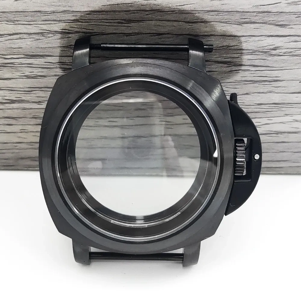 For Panerai Style 40mm Stainless Steel Watch Case with Crown Guard Bridge, Fit NH35 NH36 Movement, Watch Mod Parts